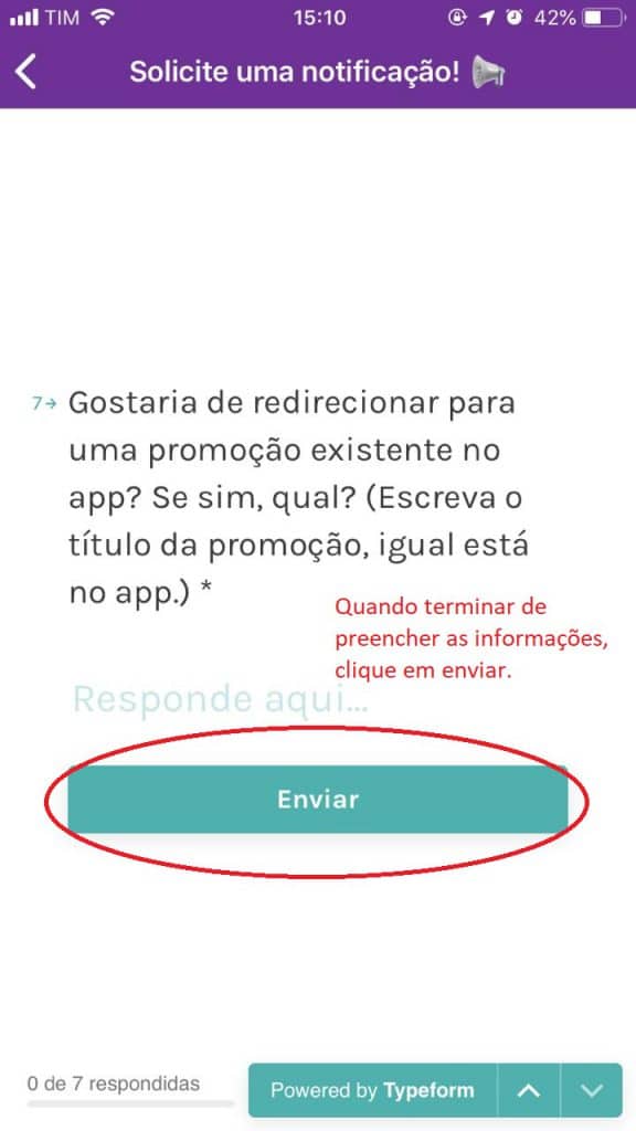 Finalização do pedido e envio para aprovação da solicitação.